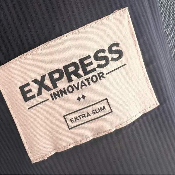 Express Innovation Extra Slim Men's Suit 44RβWool Blend Dusty Blue New with Tags - Picture 7 of 13